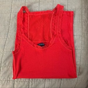American Eagle red lace tank top - size S